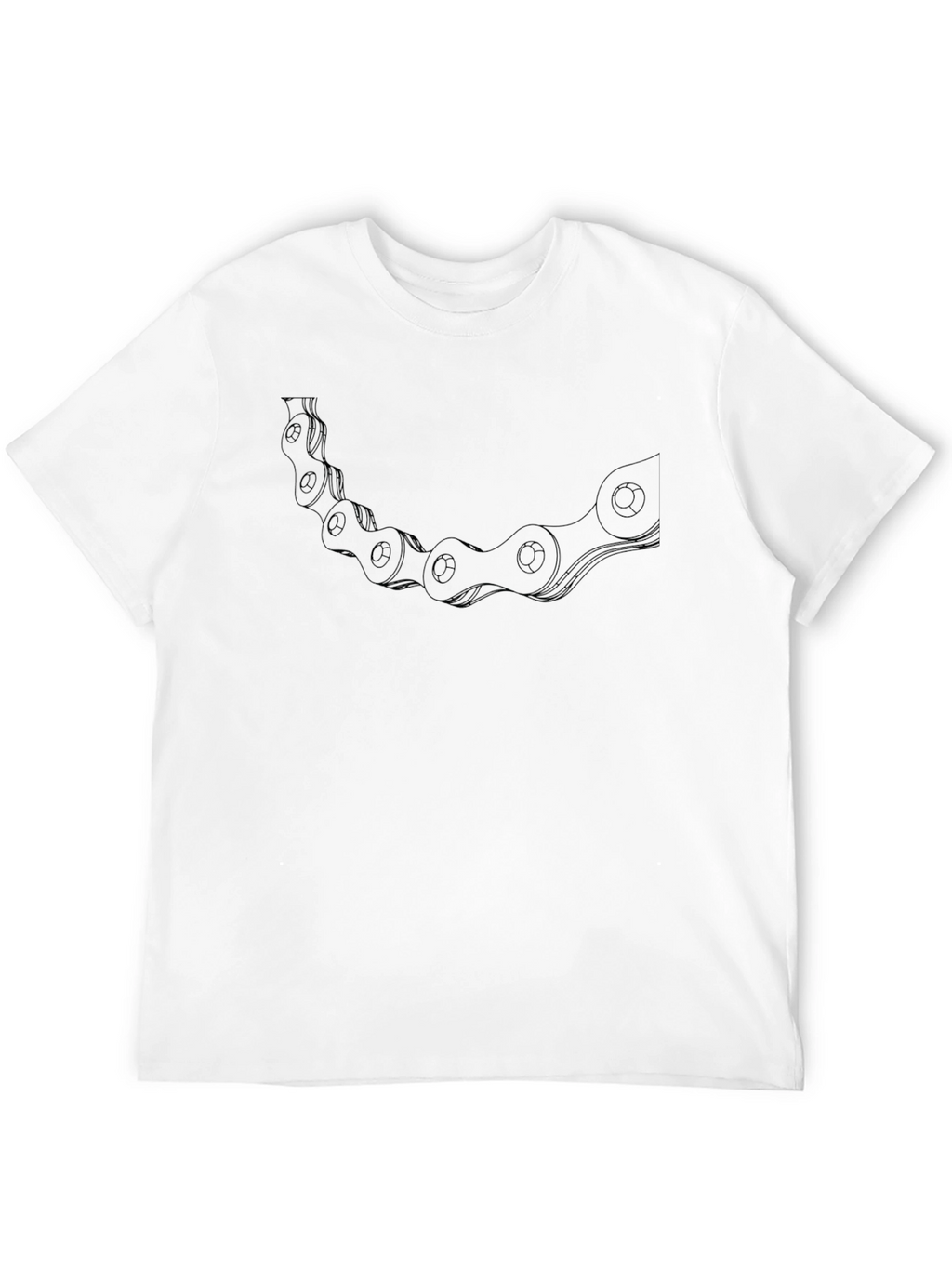 Cool Bike Chain Graphic Tee - Casual Black T-Shirt