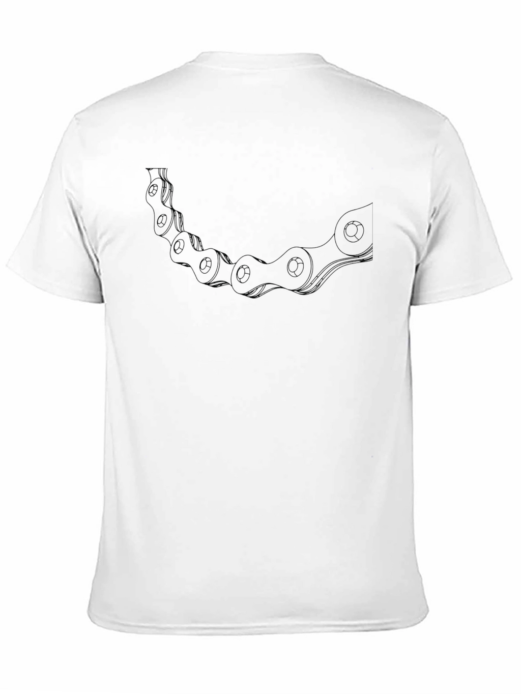 Cool Bike Chain Graphic Tee - Casual Black T-Shirt