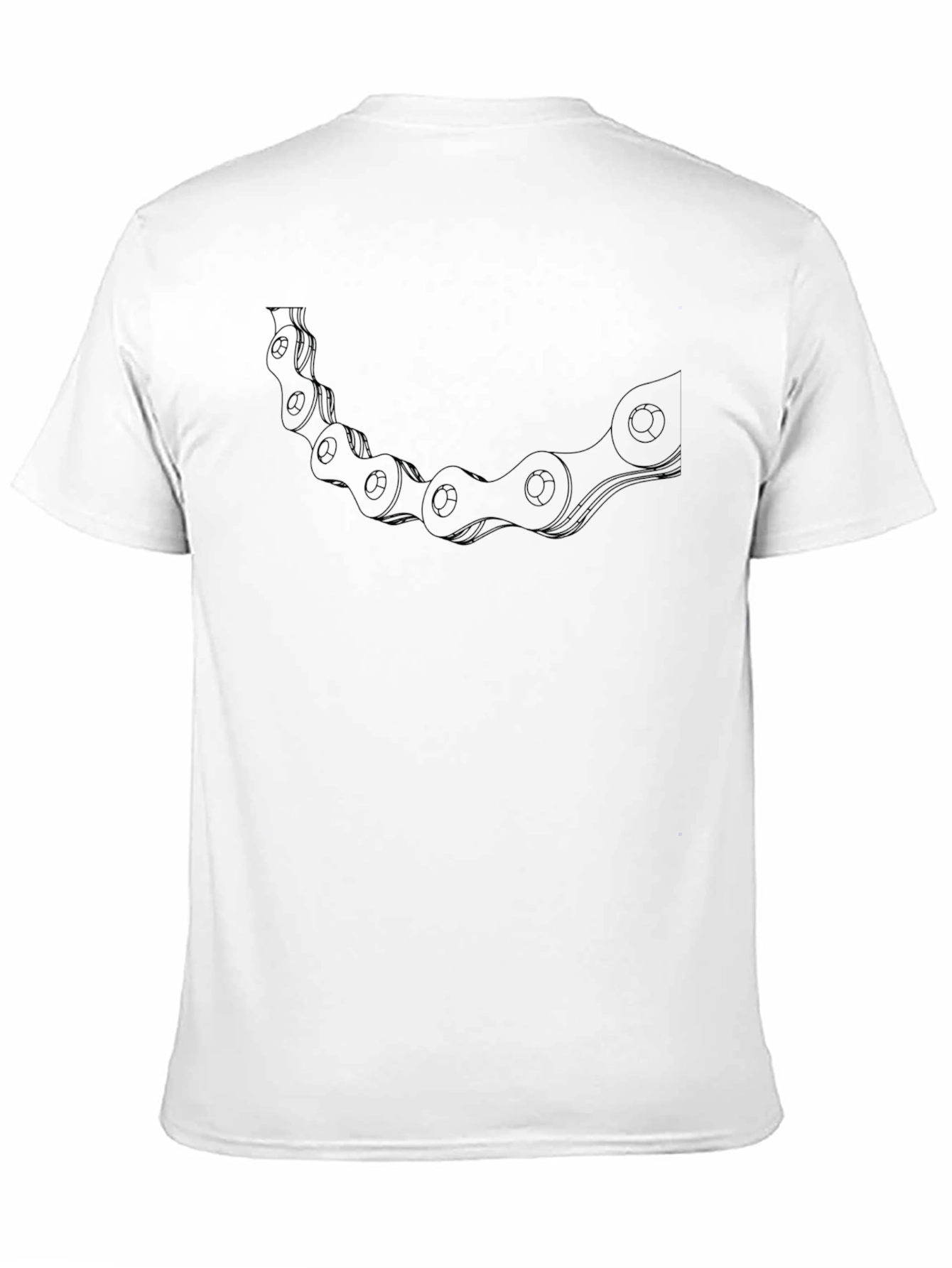 Cool Bike Chain Graphic Tee - Casual Black T-Shirt