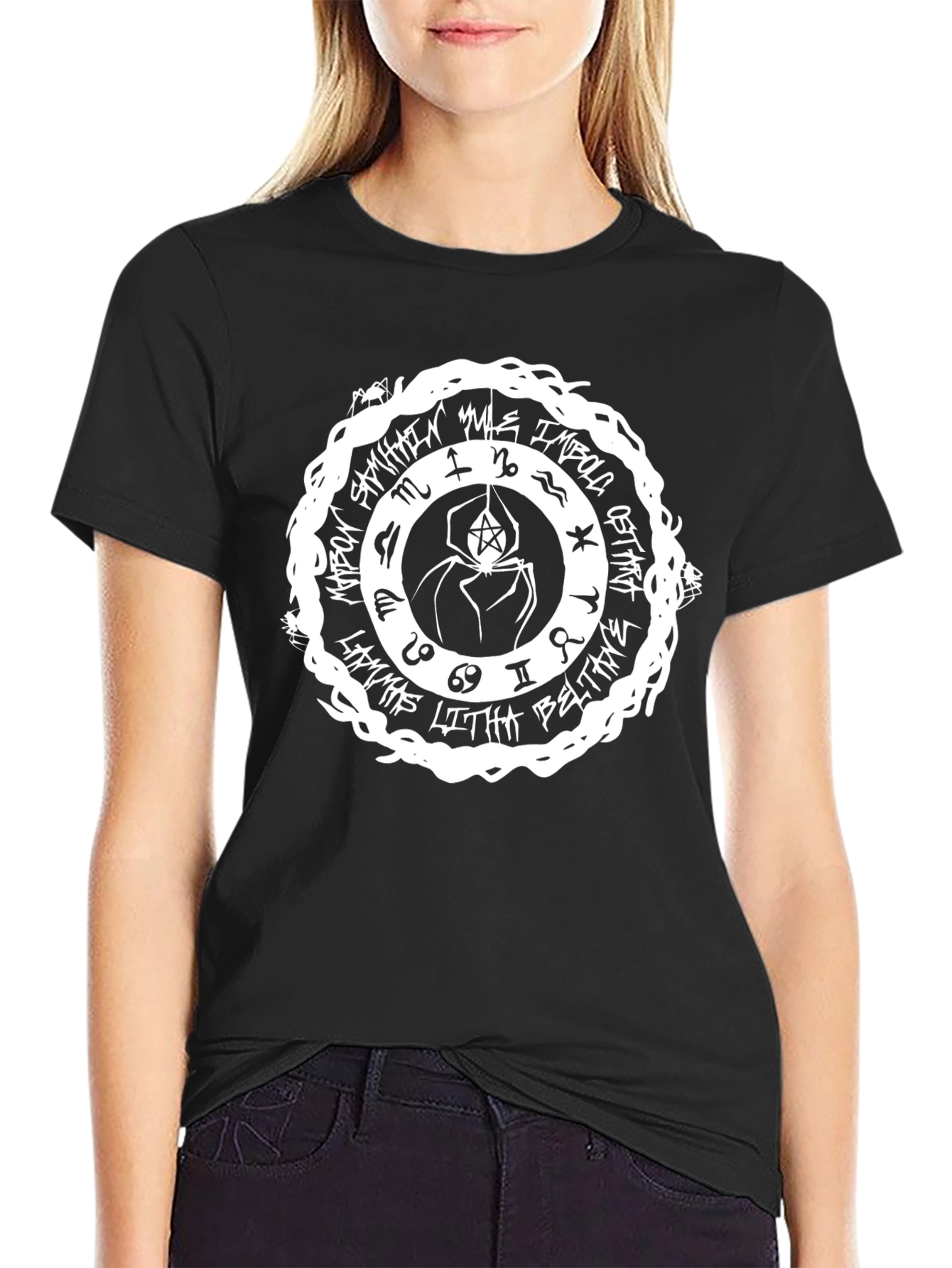 Occult Spider Pentagram Black T-Shirt