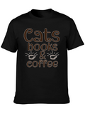Cats Books & Coffee Graphic T-Shirt