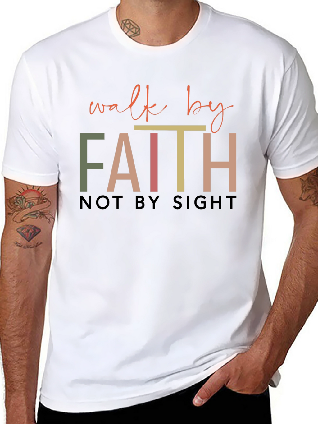 Walk by Faith T-Shirt - Religious Graphic Tee