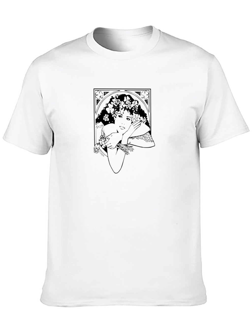 Art Nouveau Woman Graphic T-Shirt - Black