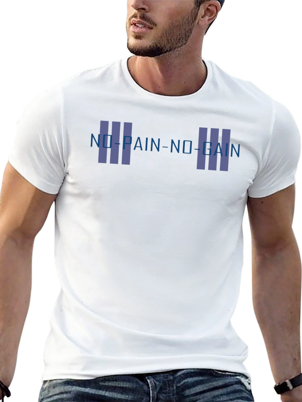 No Pain No Gain Graphic T-Shirt - Black
