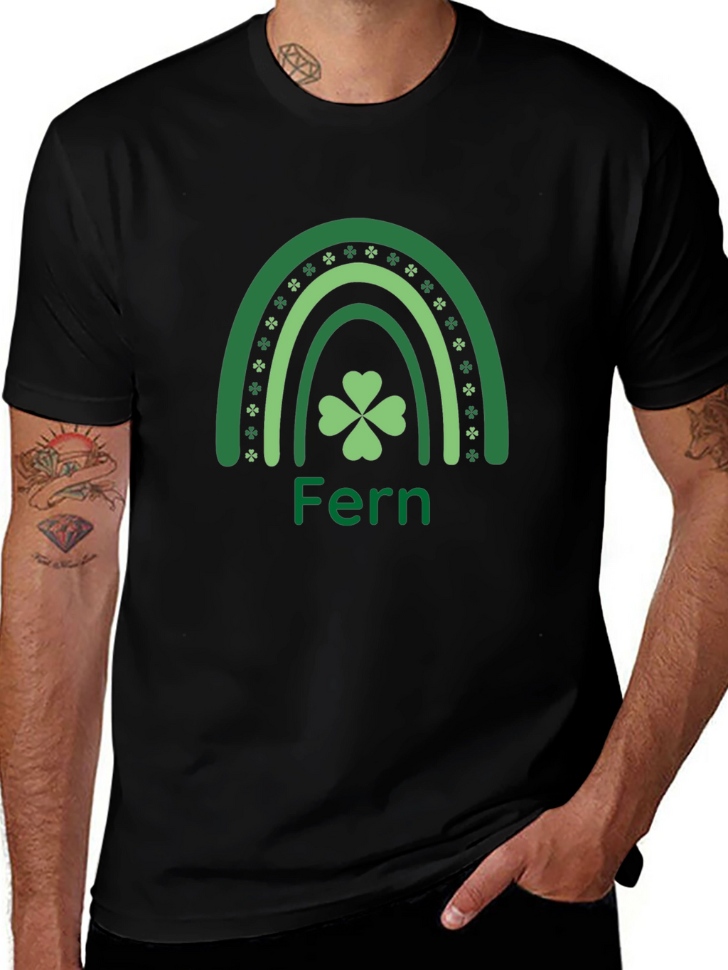 Fern St. Patricks Day Rainbow Shamrock T-Shirt