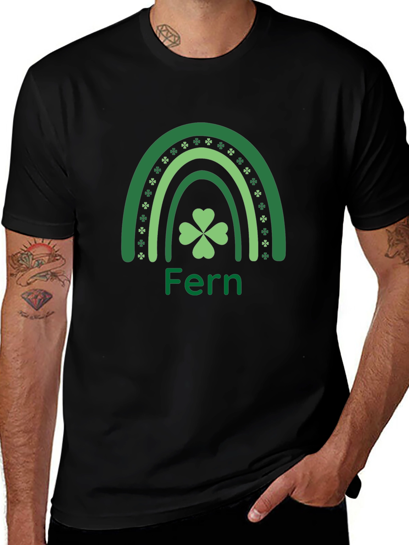 Fern St. Patricks Day Rainbow Shamrock T-Shirt