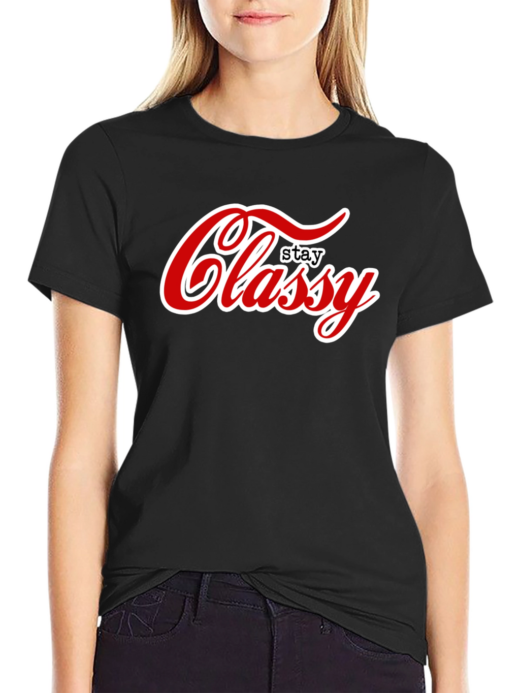 Stay Classy Black Tee - Stylish Graphic Print T-Shirt