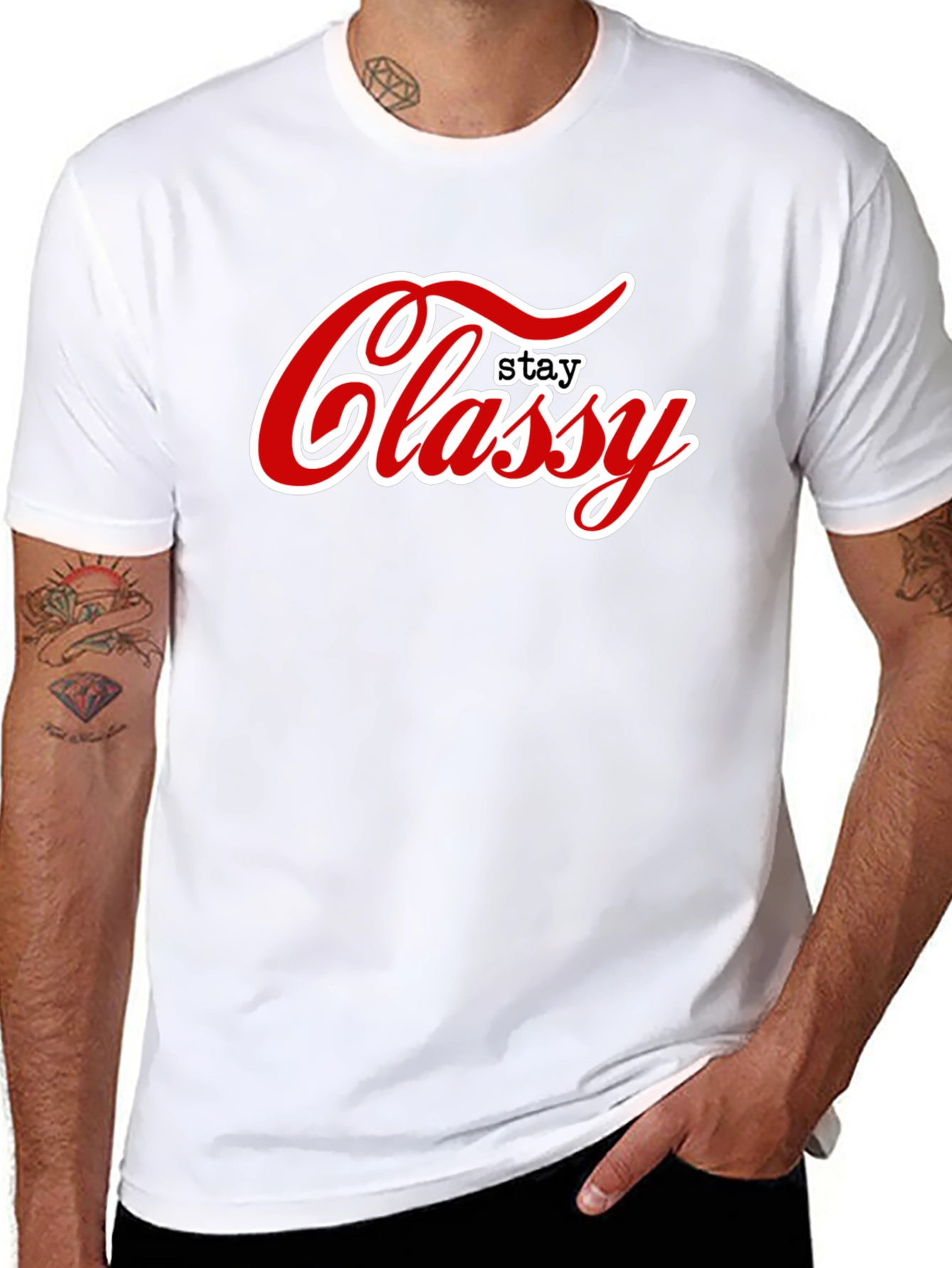 Stay Classy Black Tee - Stylish Graphic Print T-Shirt