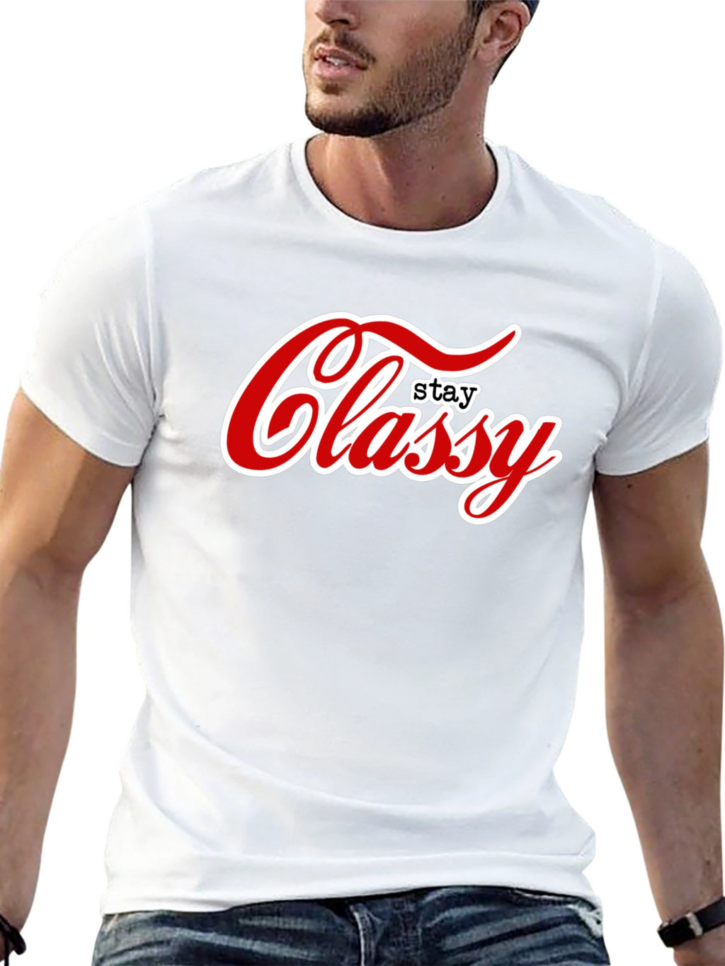 Stay Classy Black Tee - Stylish Graphic Print T-Shirt
