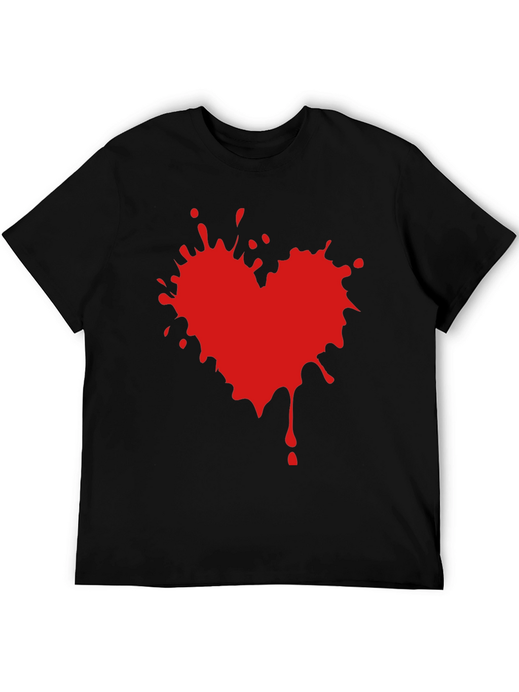 Heart Splatter Graphic Tee - Black T-Shirt