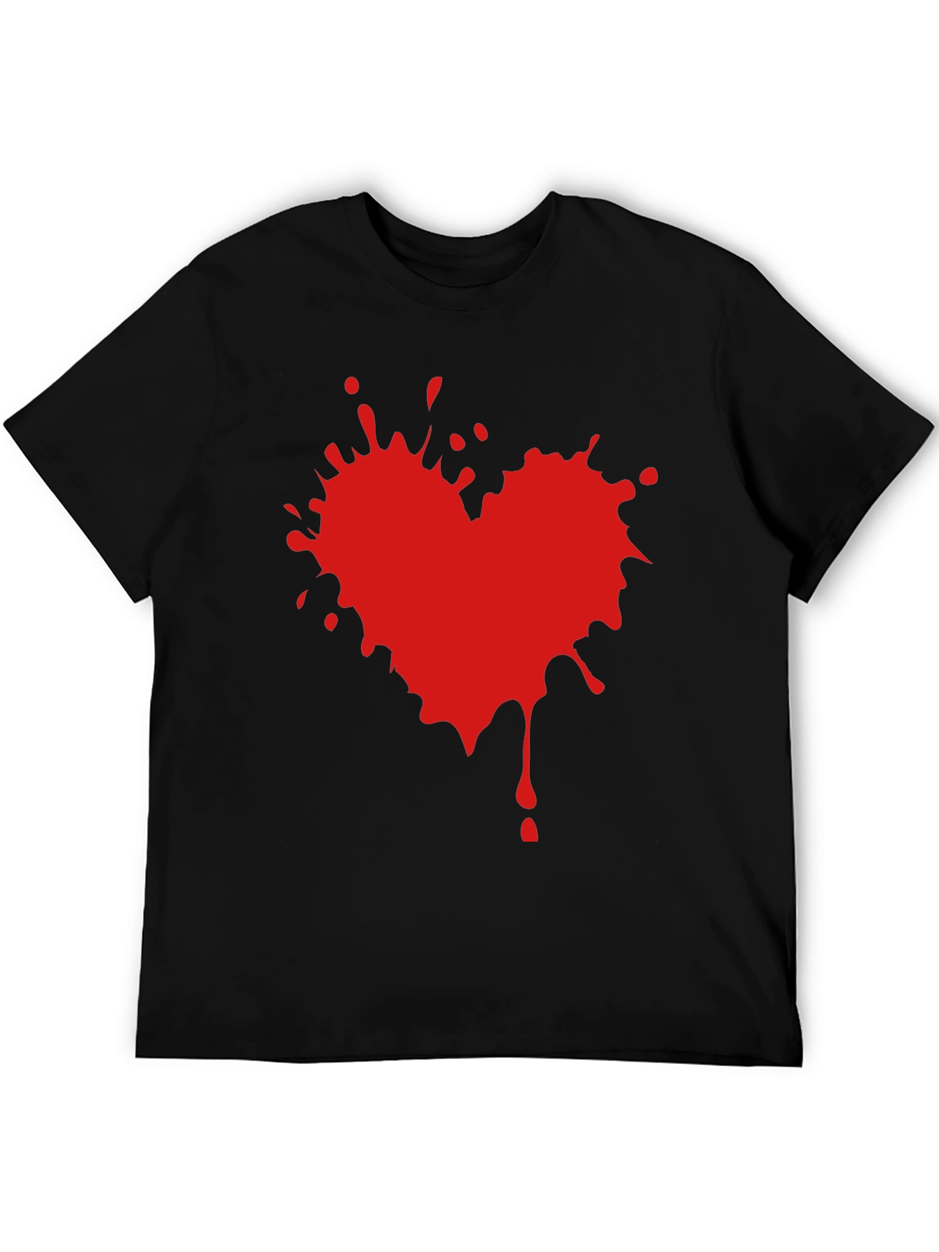 Heart Splatter Graphic Tee - Black T-Shirt