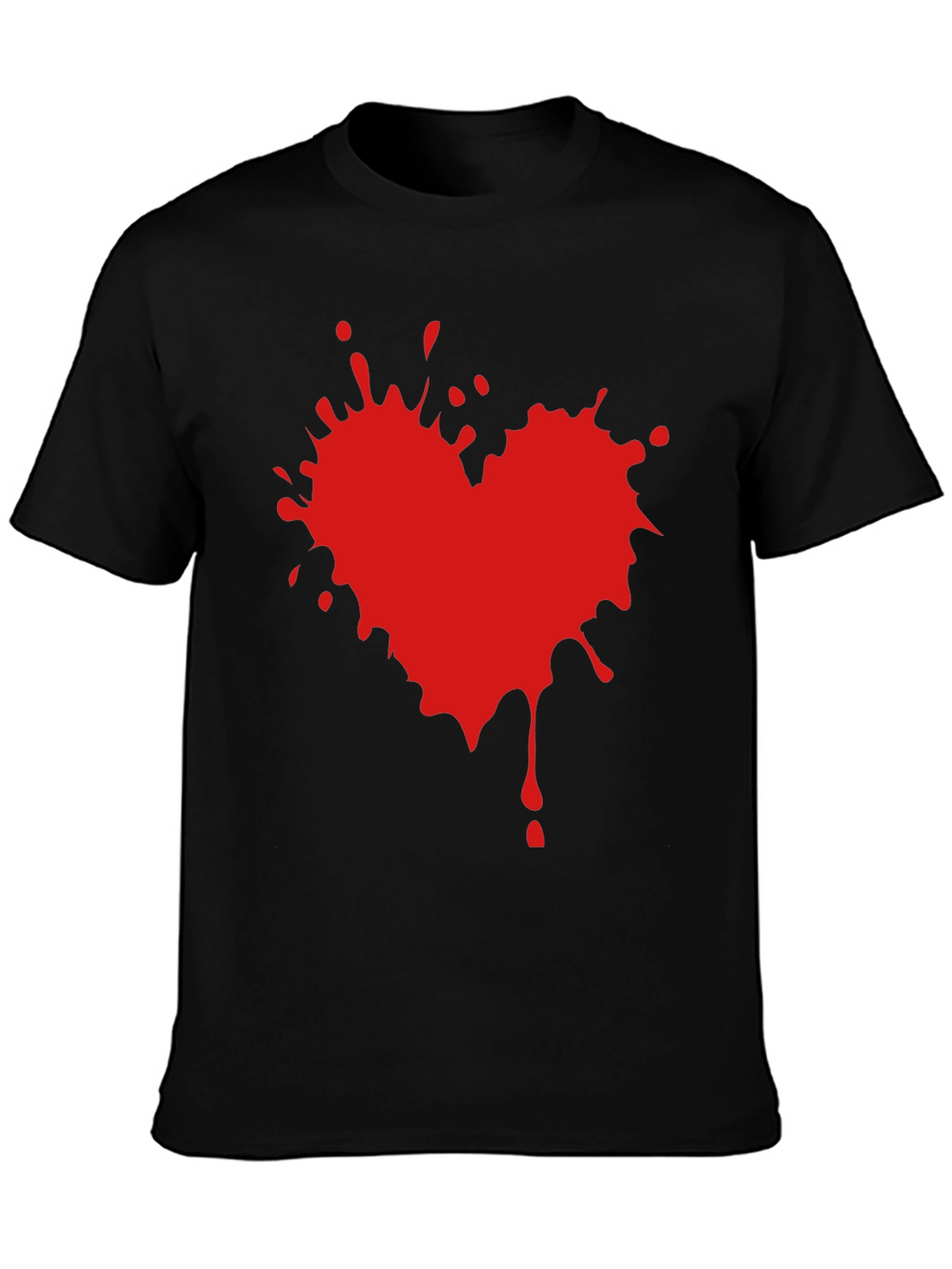 Heart Splatter Graphic Tee - Black T-Shirt