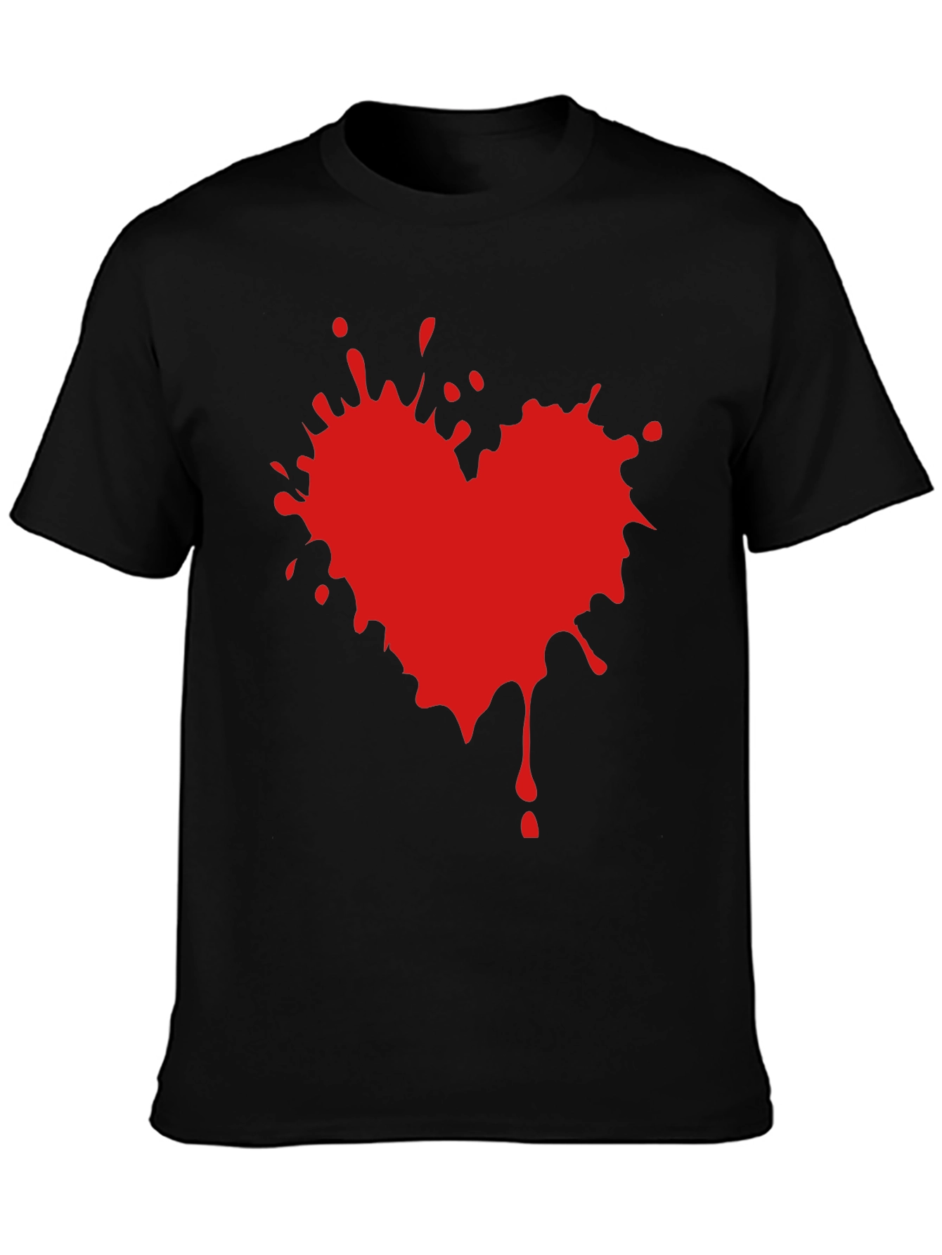 Heart Splatter Graphic Tee - Black T-Shirt