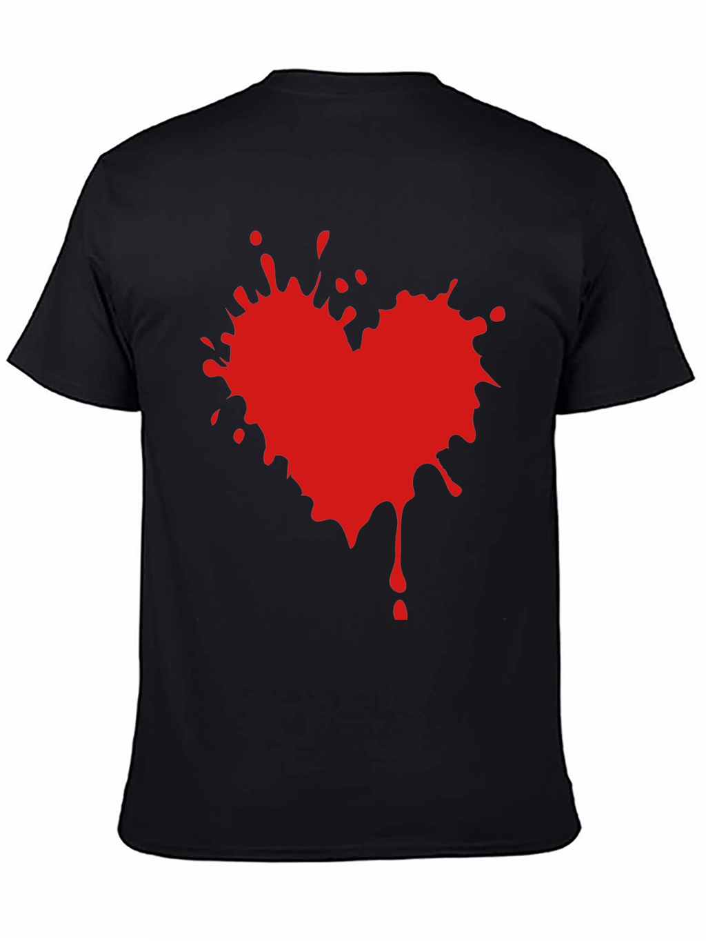 Heart Splatter Graphic Tee - Black T-Shirt