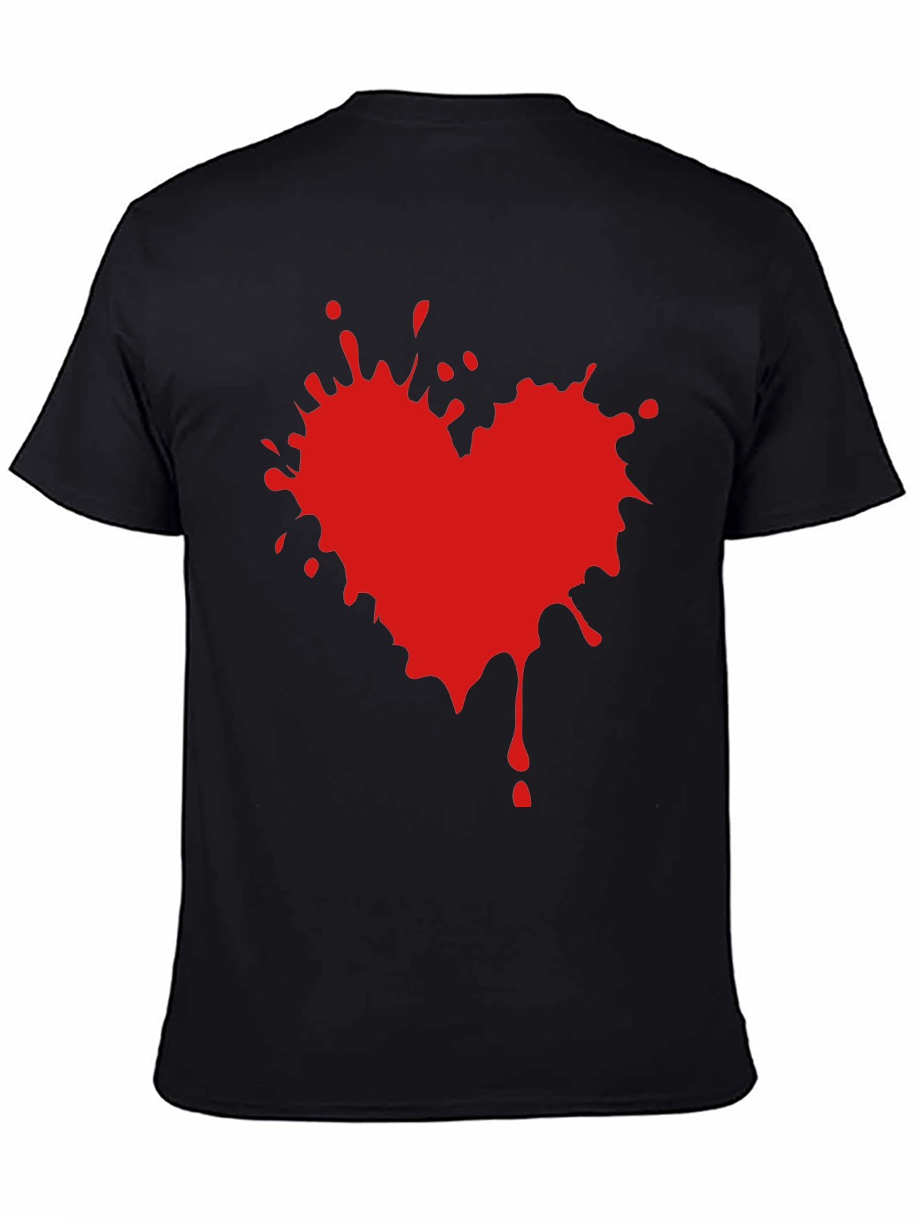 Heart Splatter Graphic Tee - Black T-Shirt