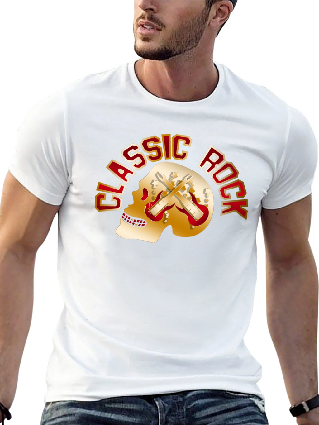 Classic Rock Skull Graphic T-Shirt
