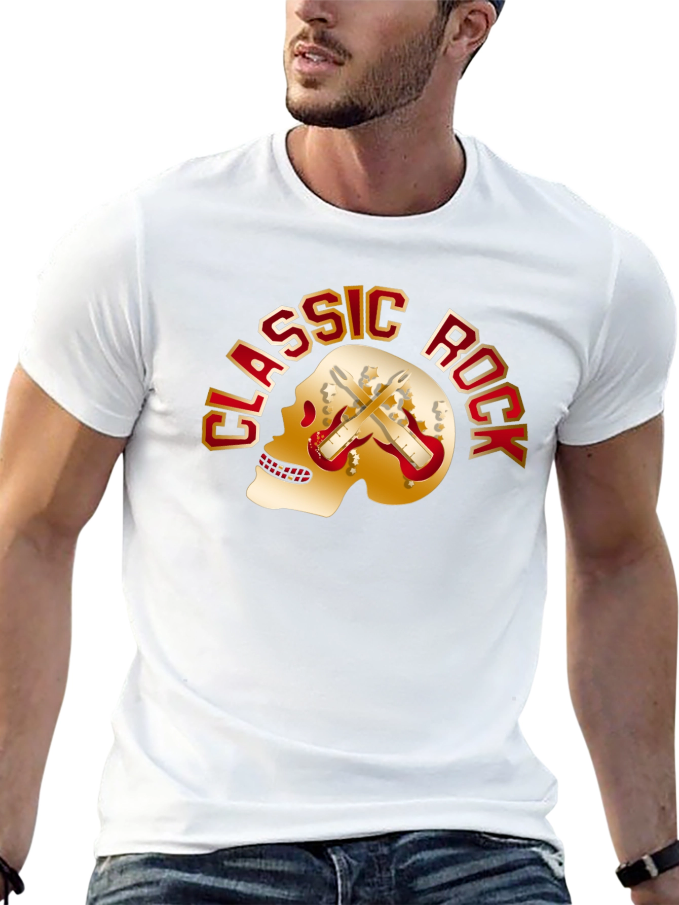 Classic Rock Skull Graphic T-Shirt
