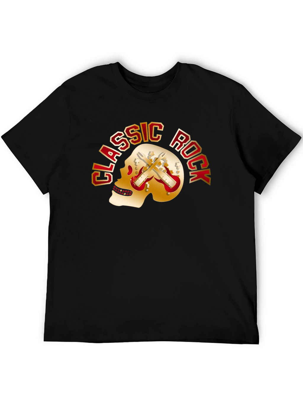 Classic Rock Skull Graphic T-Shirt