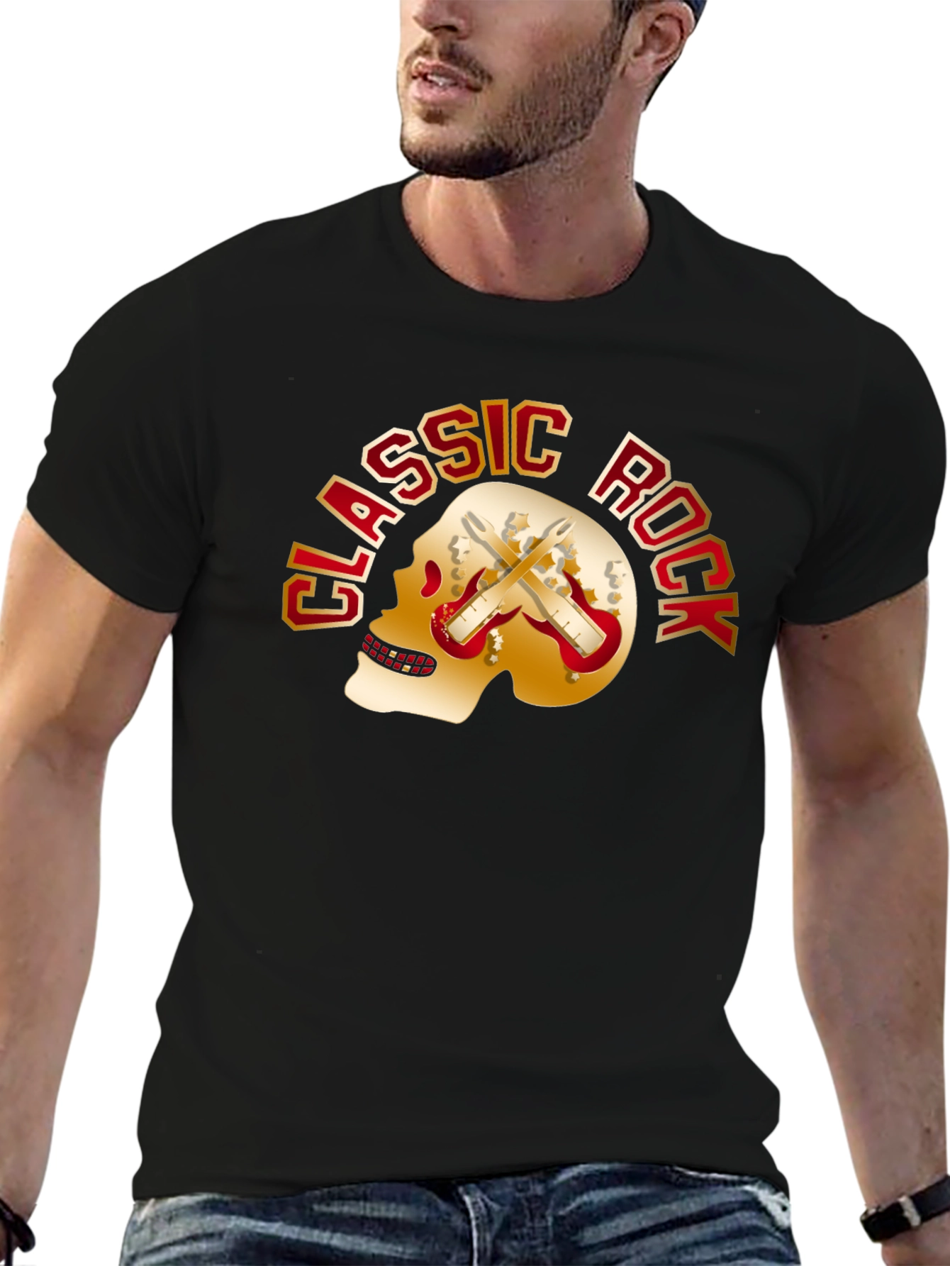 Classic Rock Skull Graphic T-Shirt