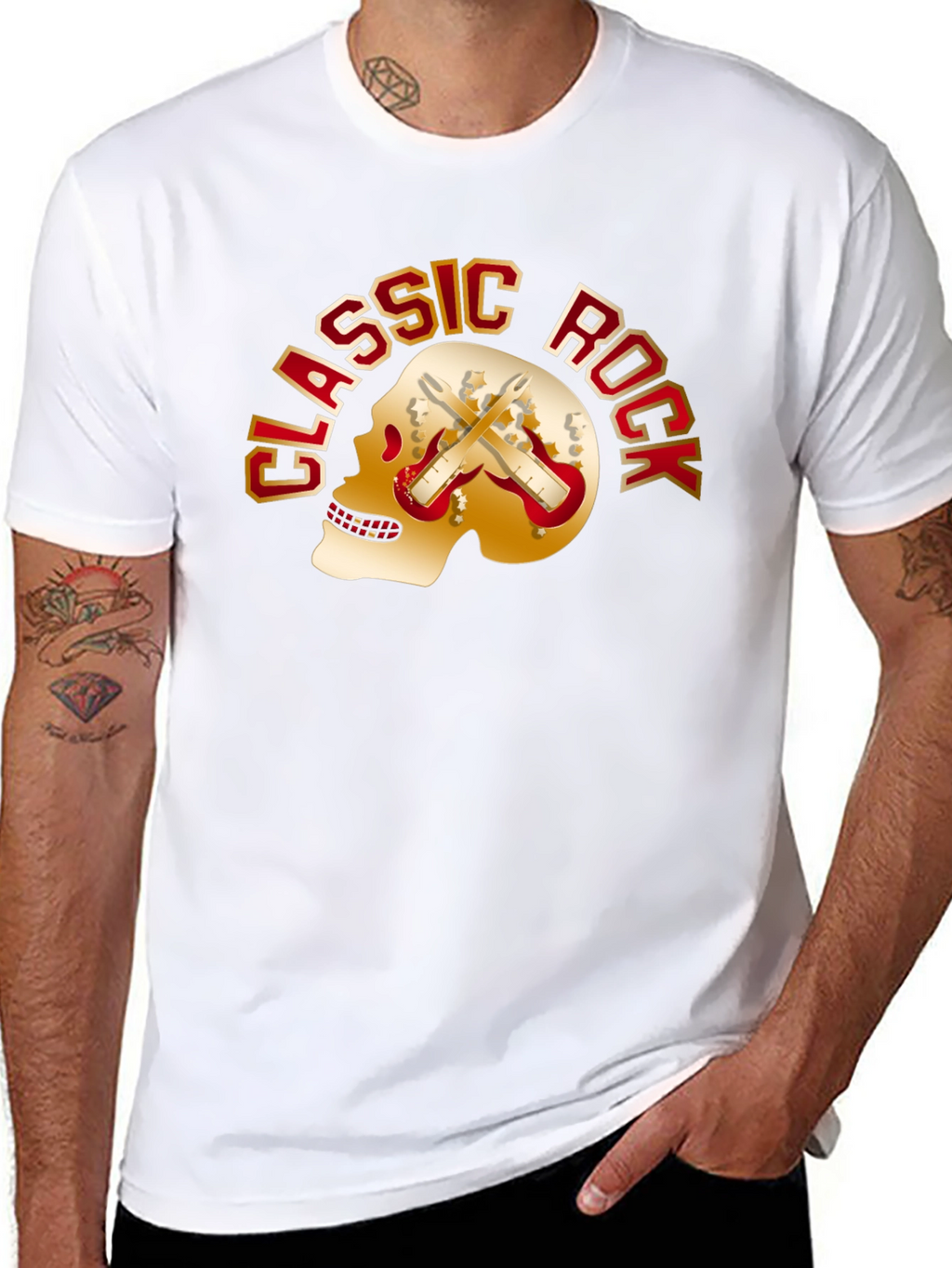 Classic Rock Skull Graphic T-Shirt