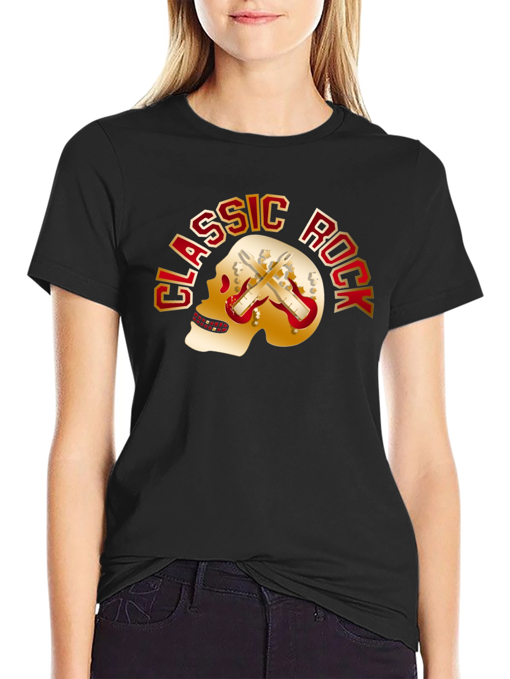 Classic Rock Skull Graphic T-Shirt