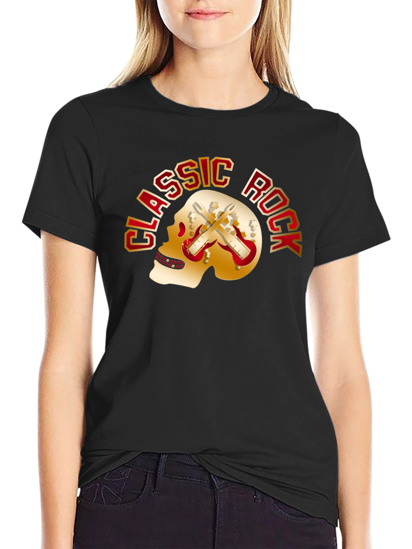 Classic Rock Skull Graphic T-Shirt