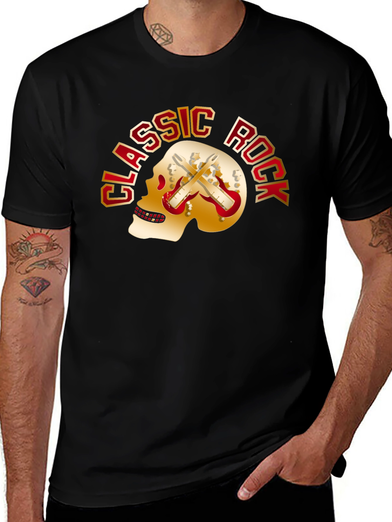 Classic Rock Skull Graphic T-Shirt