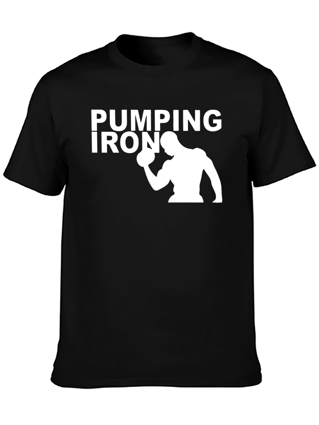 Pumping Iron Graphic Tee - Black Cotton Gym Shirt