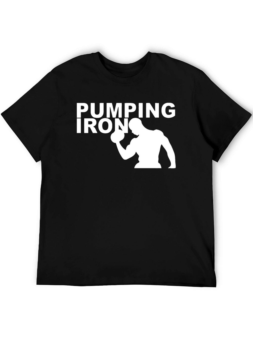 Pumping Iron Graphic Tee - Black Cotton Gym Shirt
