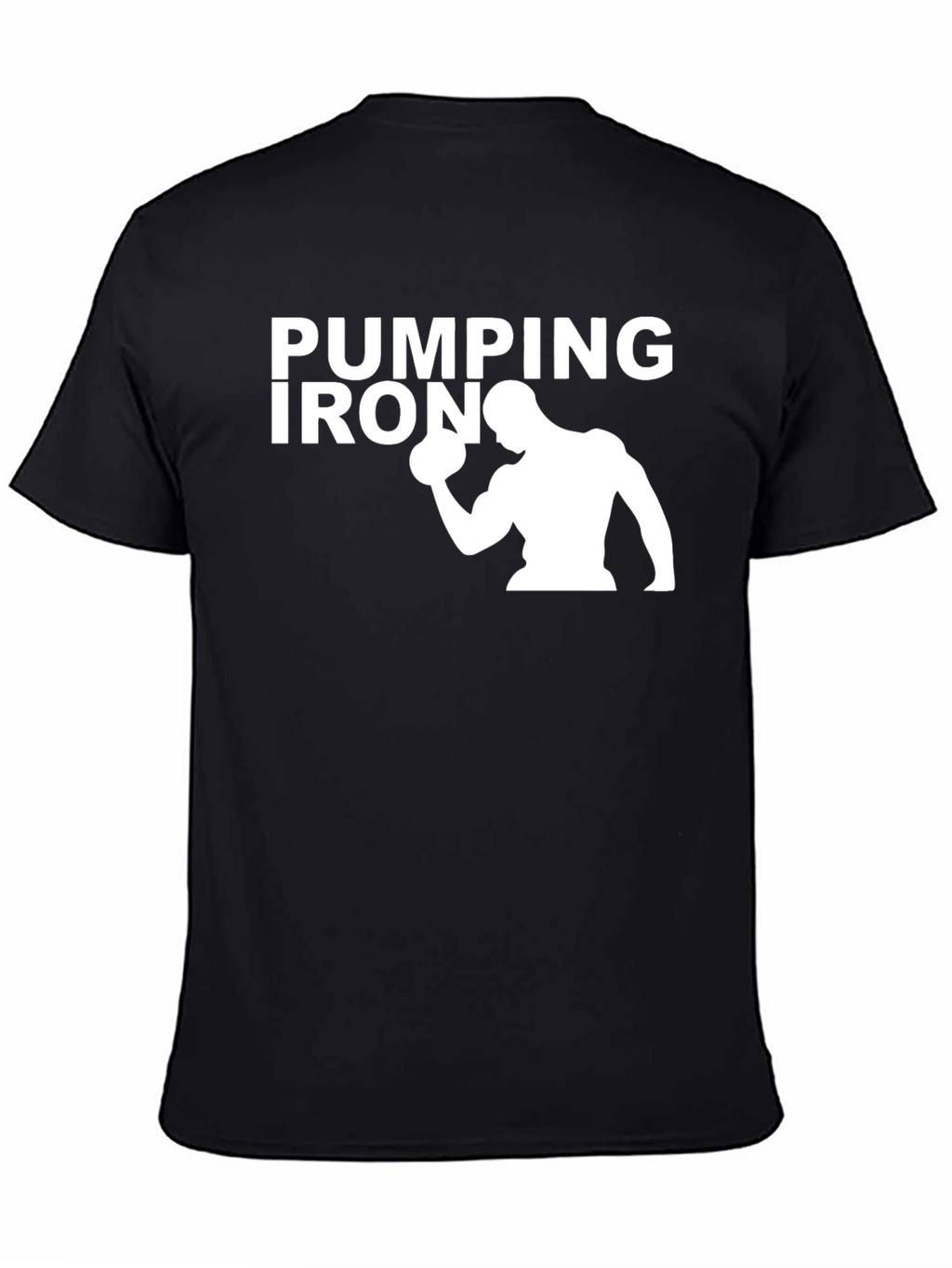 Pumping Iron Graphic Tee - Black Cotton Gym Shirt
