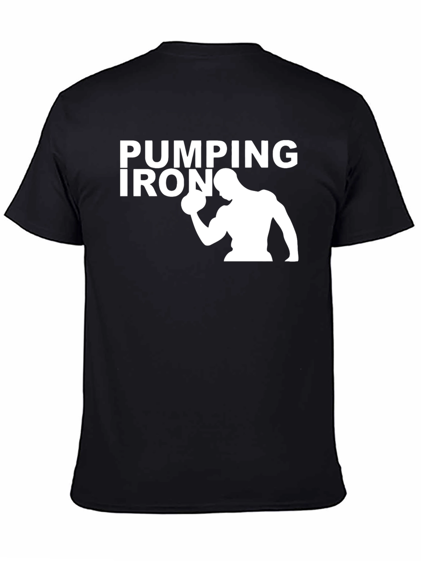 Pumping Iron Graphic Tee - Black Cotton Gym Shirt