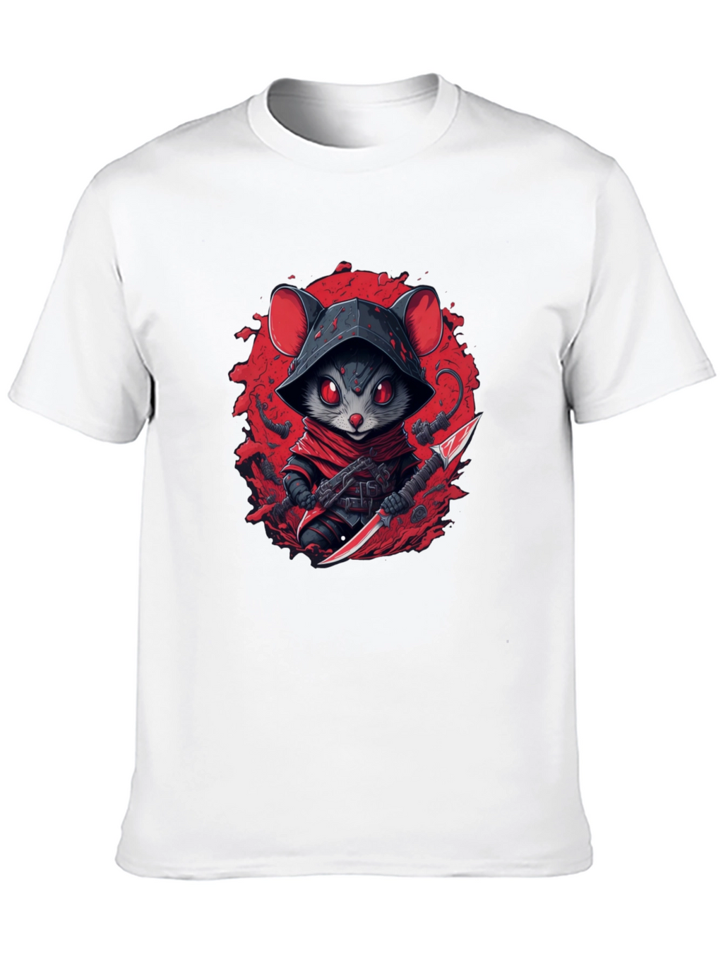 Ninja Mouse Graphic Tee - Cool Cartoon Animal T-Shirt