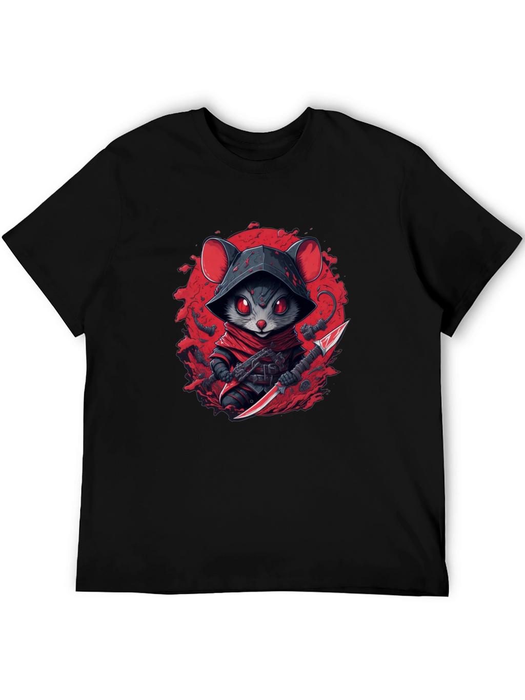 Ninja Mouse Graphic Tee - Cool Cartoon Animal T-Shirt