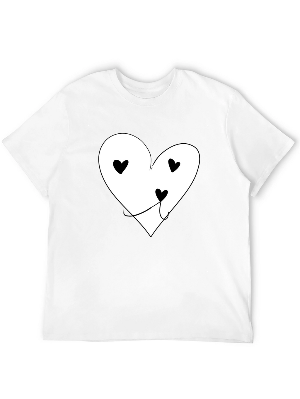 Heart Face Graphic T-Shirt - Black