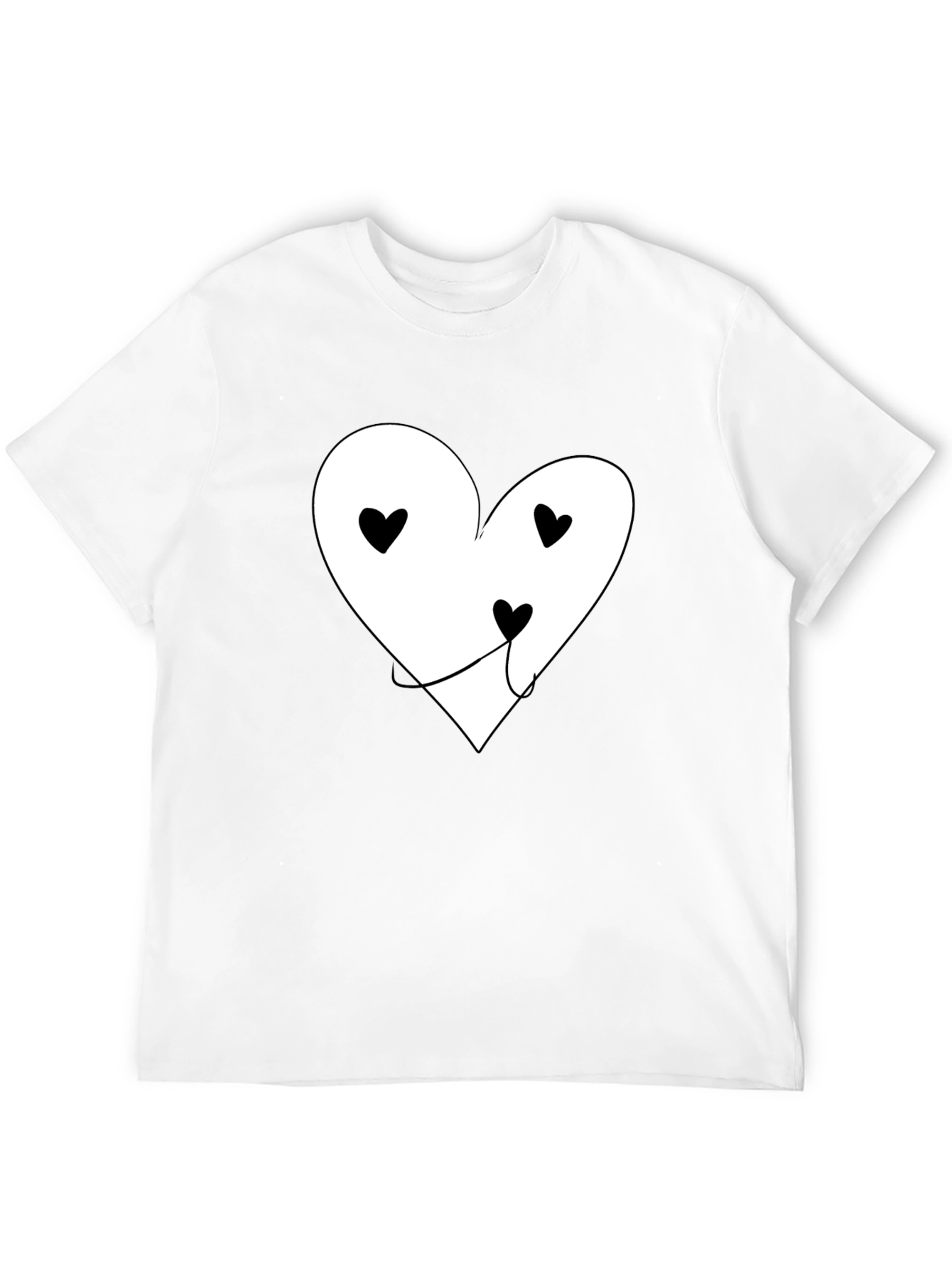 Heart Face Graphic T-Shirt - Black