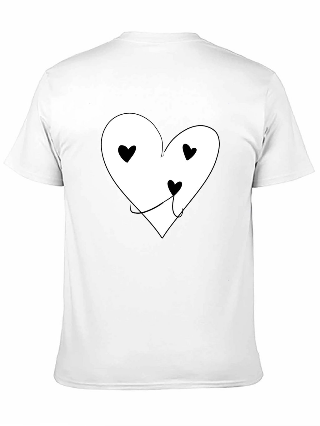 Heart Face Graphic T-Shirt - Black