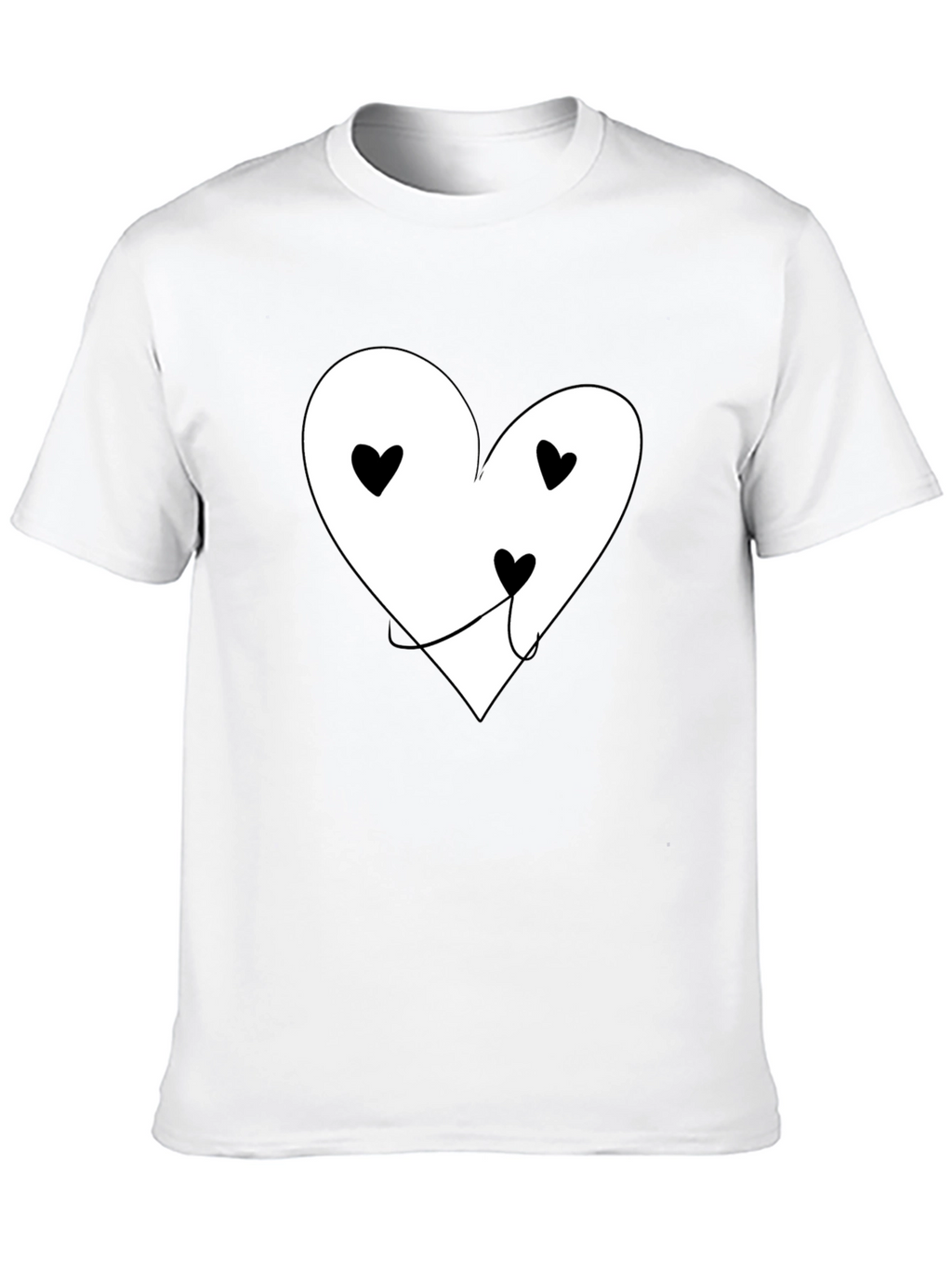Heart Face Graphic T-Shirt - Black