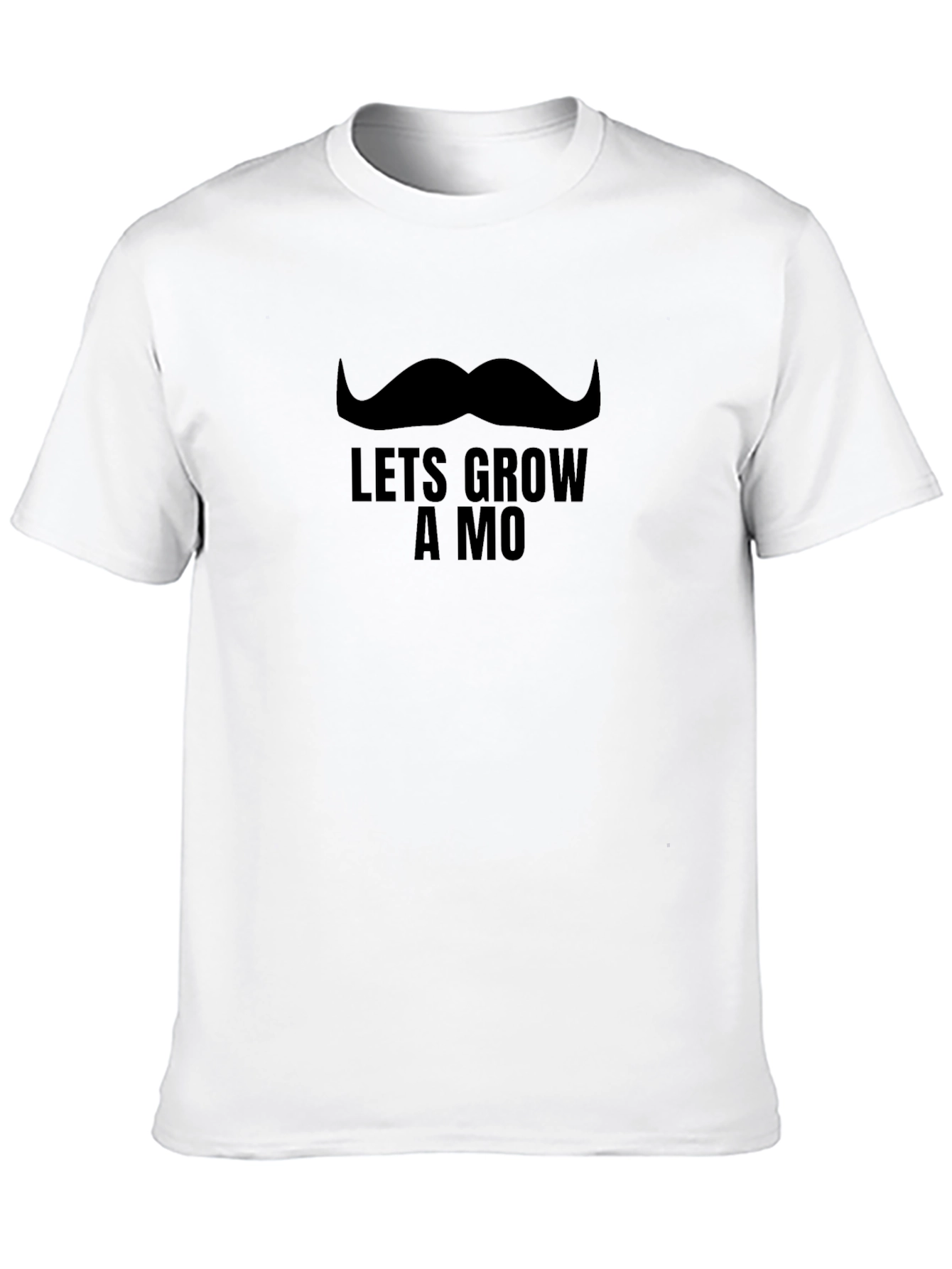 Lets Grow a Mo Mens Black T-Shirt