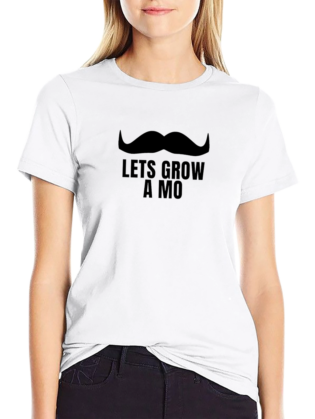 Lets Grow a Mo Mens Black T-Shirt
