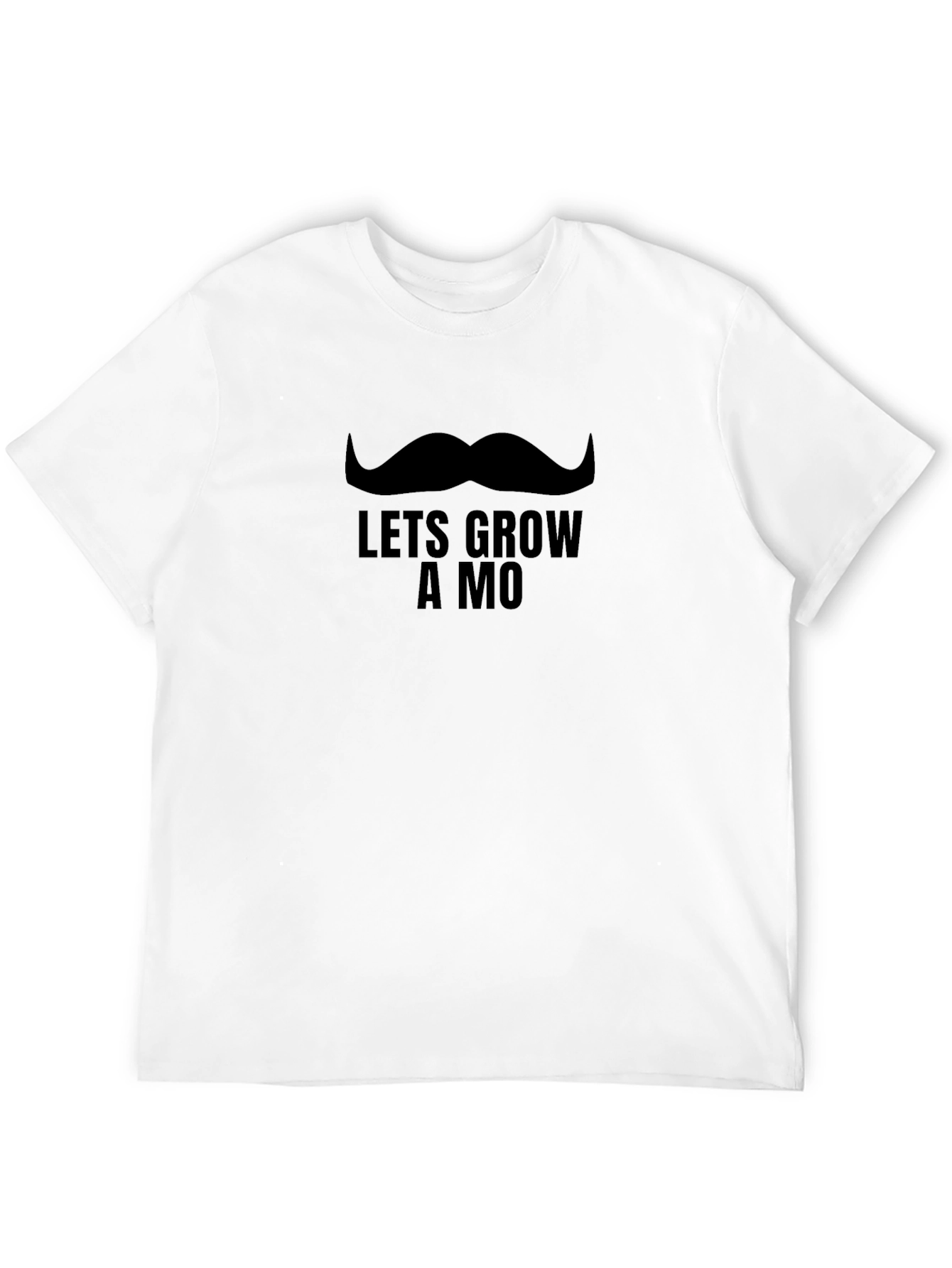 Lets Grow a Mo Mens Black T-Shirt