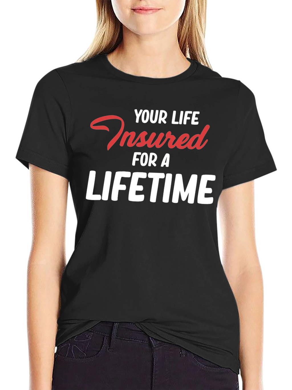Insured For a Lifetime Graphic Tee - Black