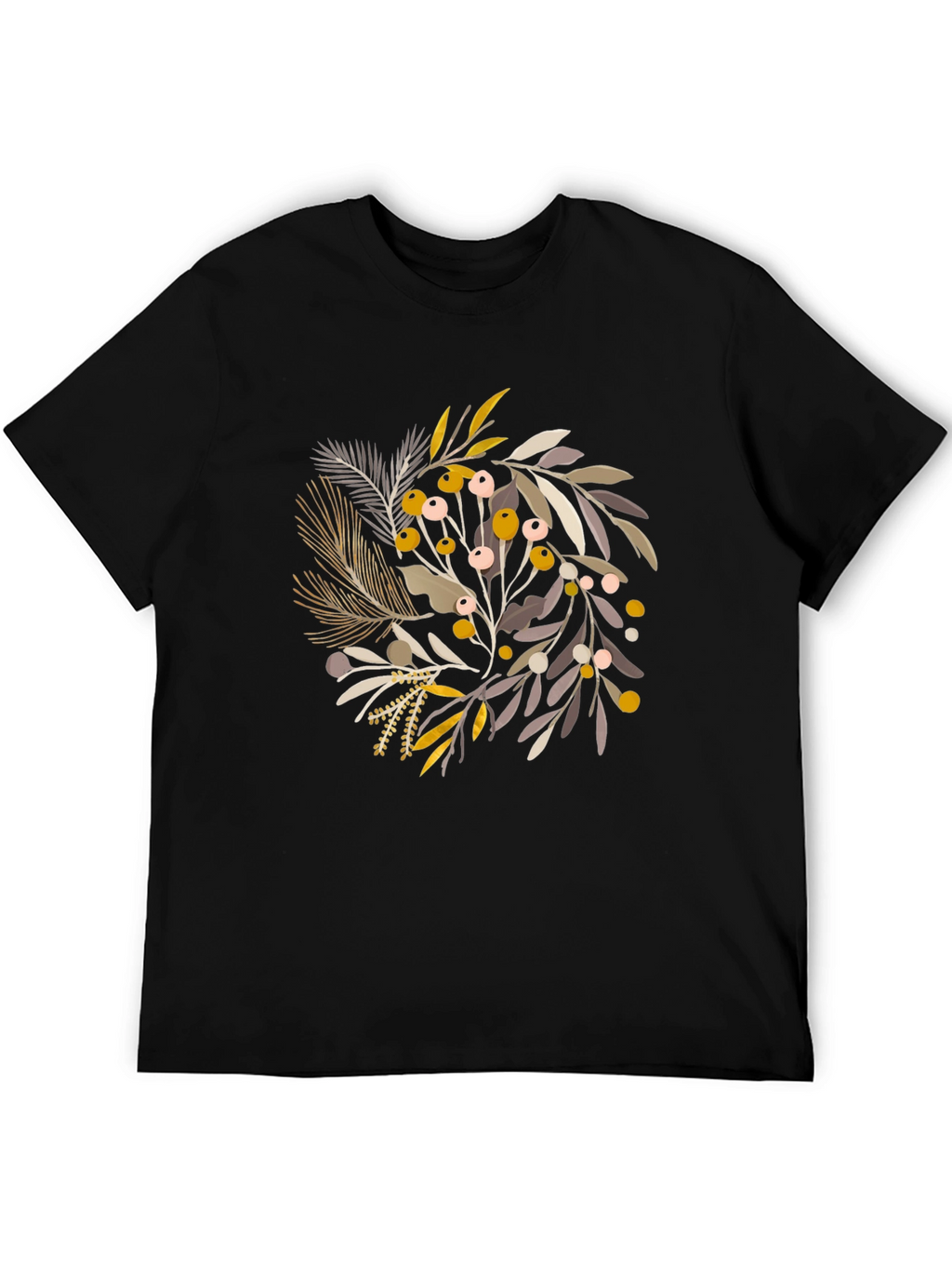 Botanical Graphic Black T-Shirt