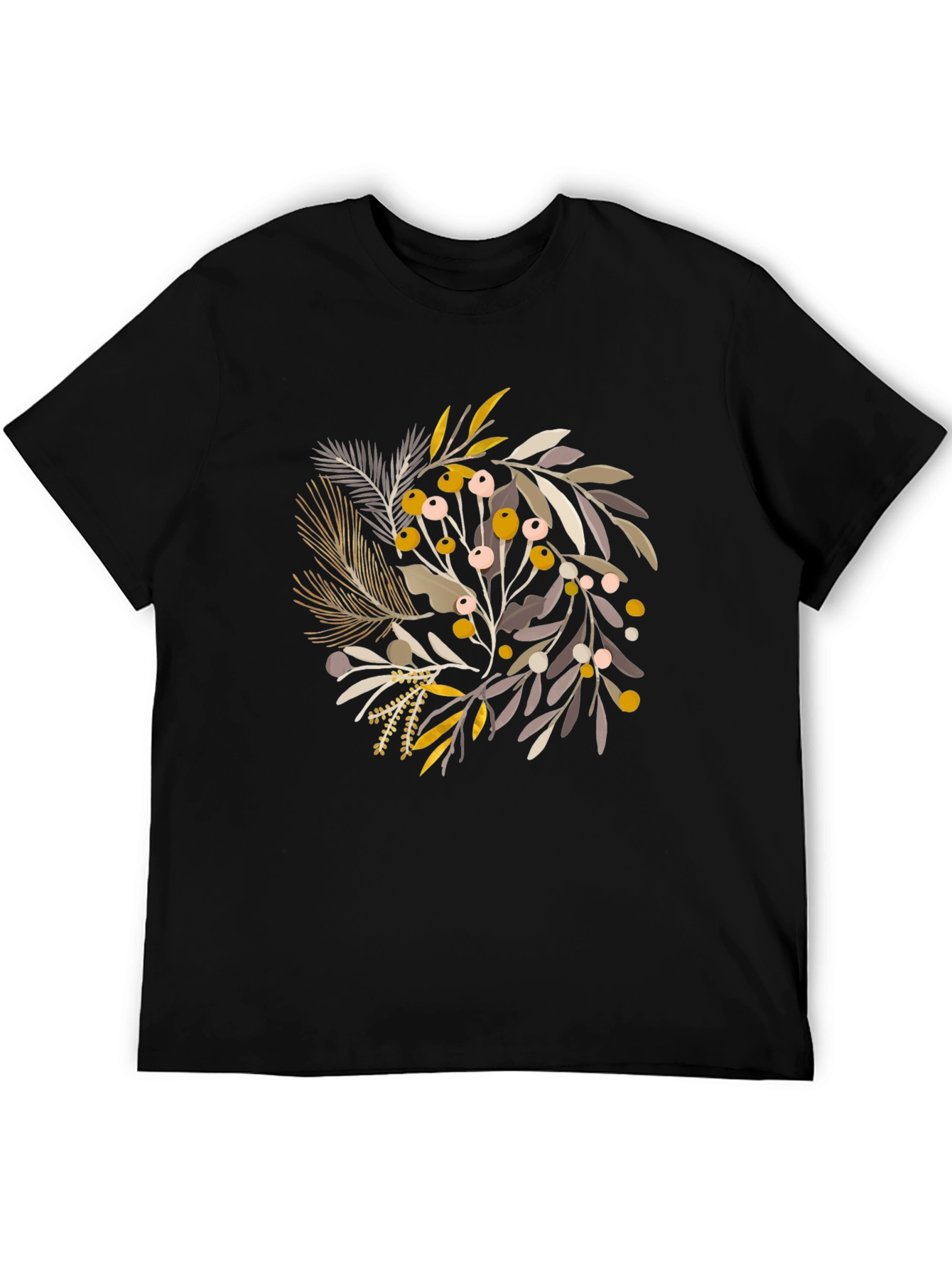 Botanical Graphic Black T-Shirt