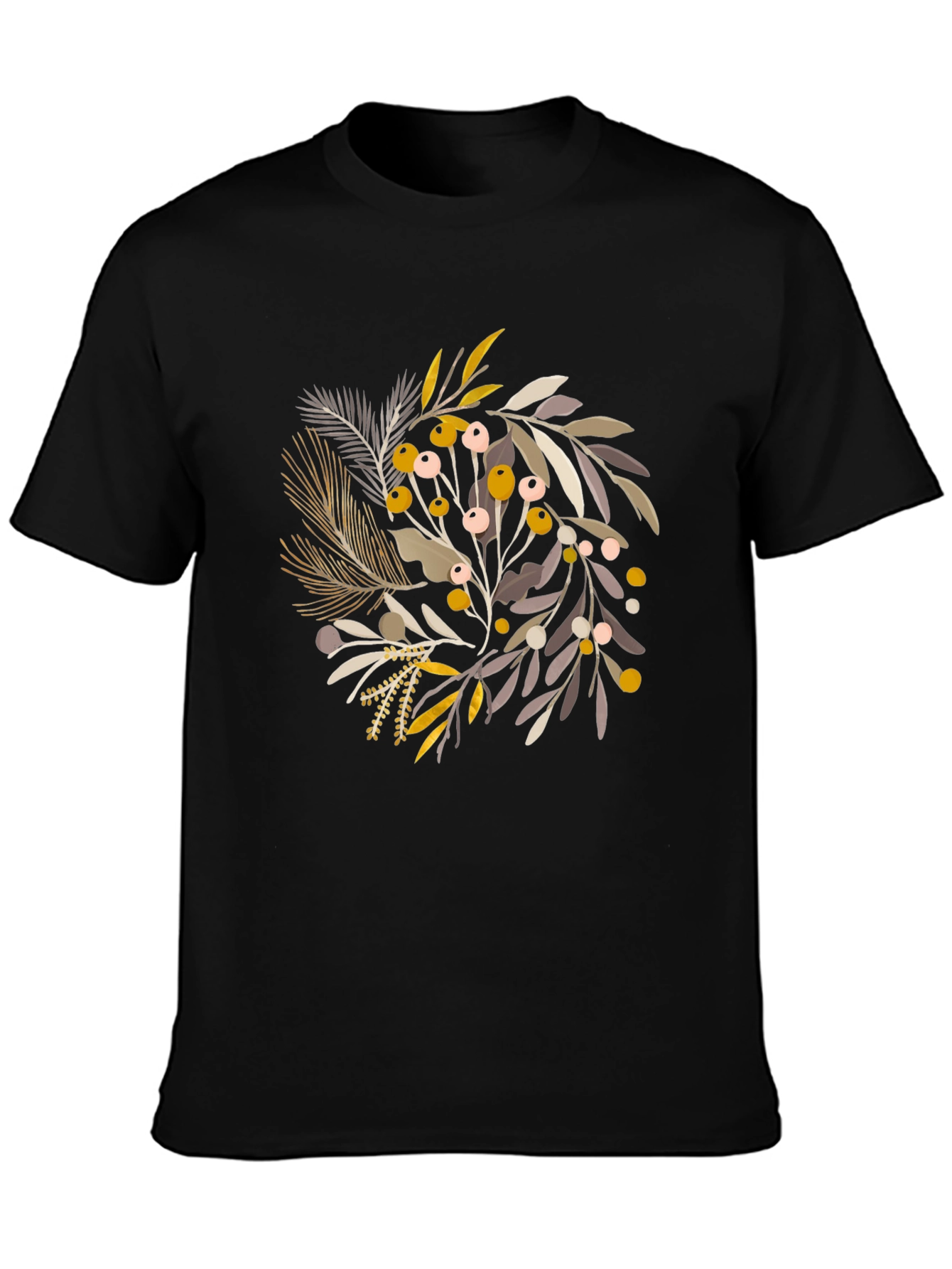 Botanical Graphic Black T-Shirt