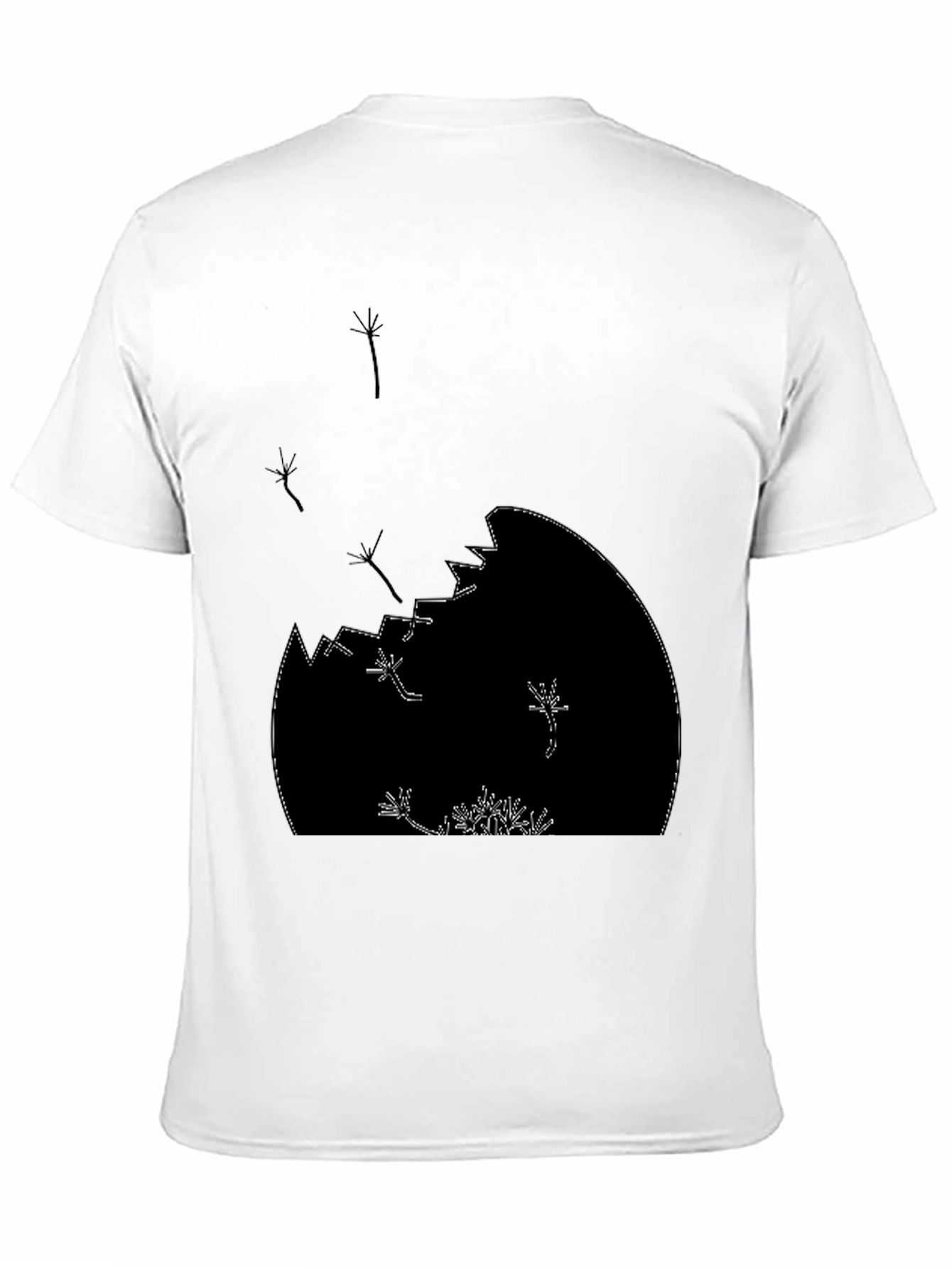 Dandelion Seed Head Graphic Print Black T-Shirt