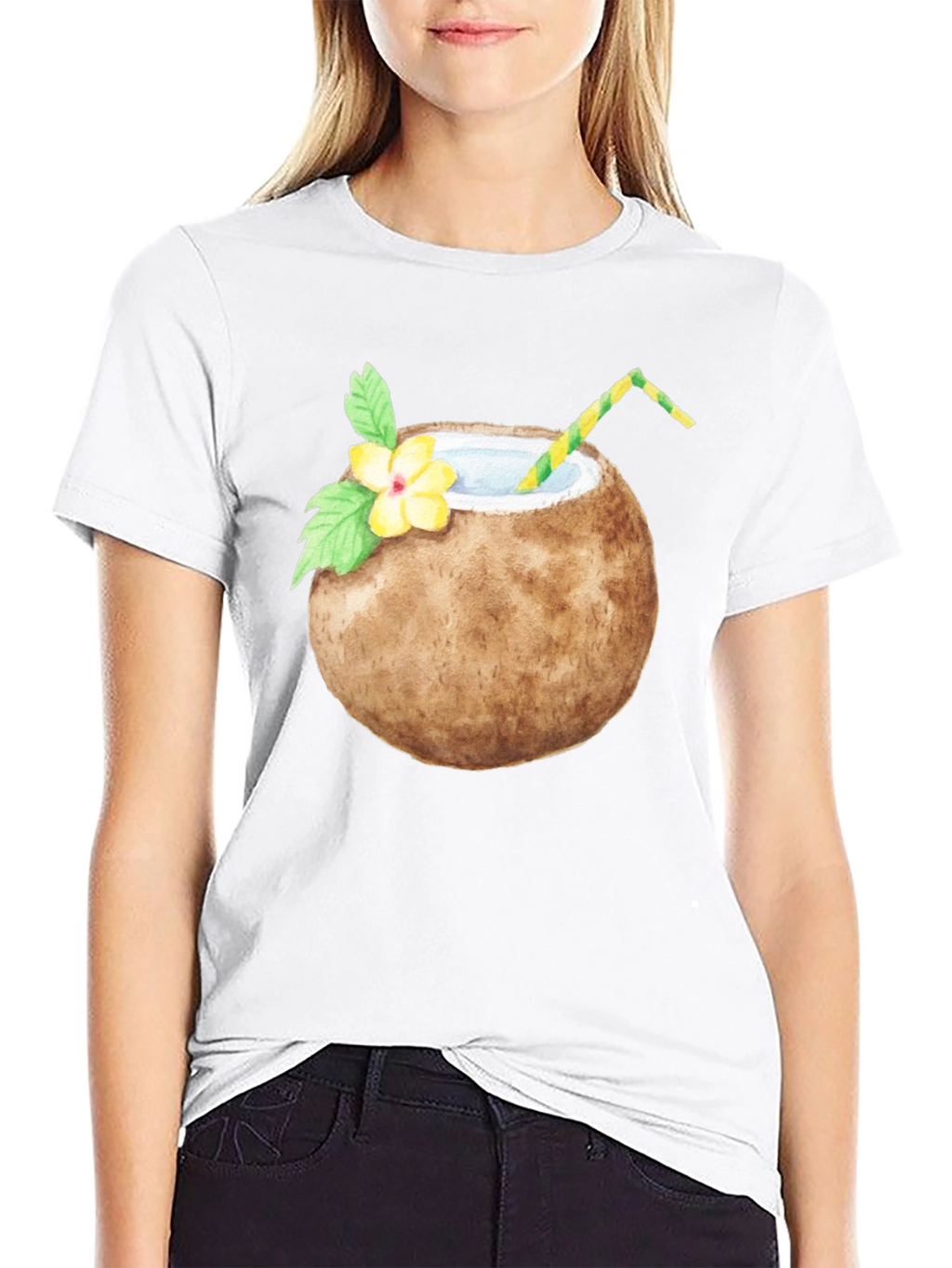 Coconut Drink Graphic Tee - Tropical T-Shirt