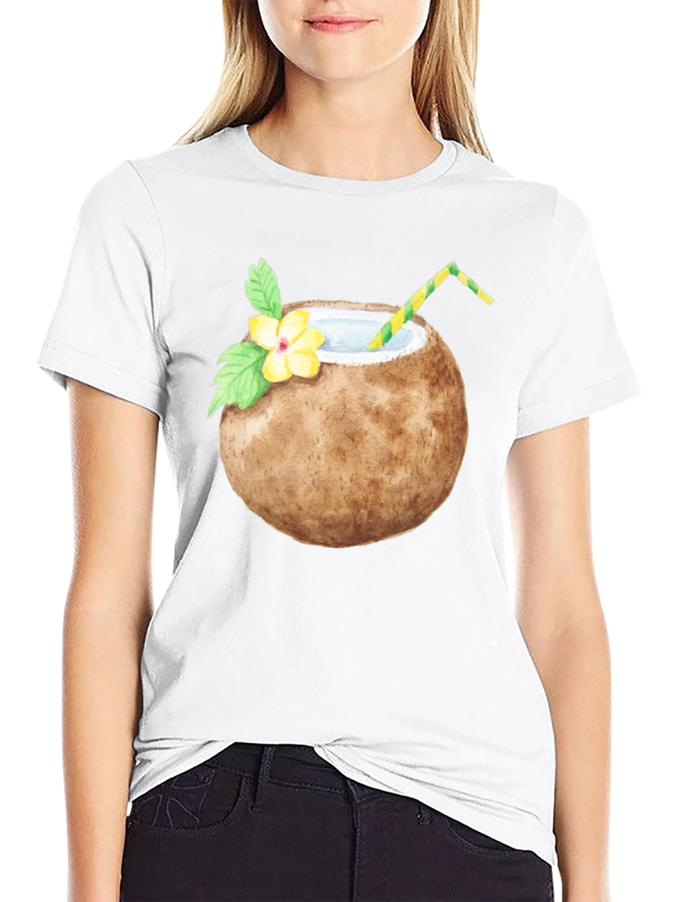 Coconut Drink Graphic Tee - Tropical T-Shirt