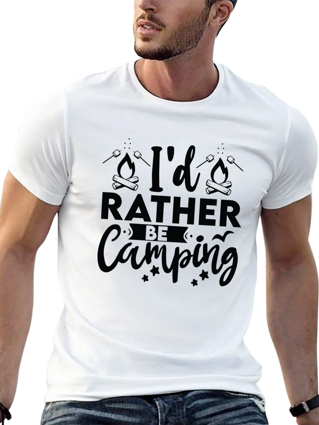 Camping T-Shirt - Id Rather Be Camping