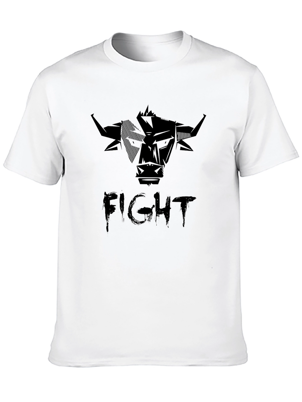Mens Black Fight Bull Graphic Tee