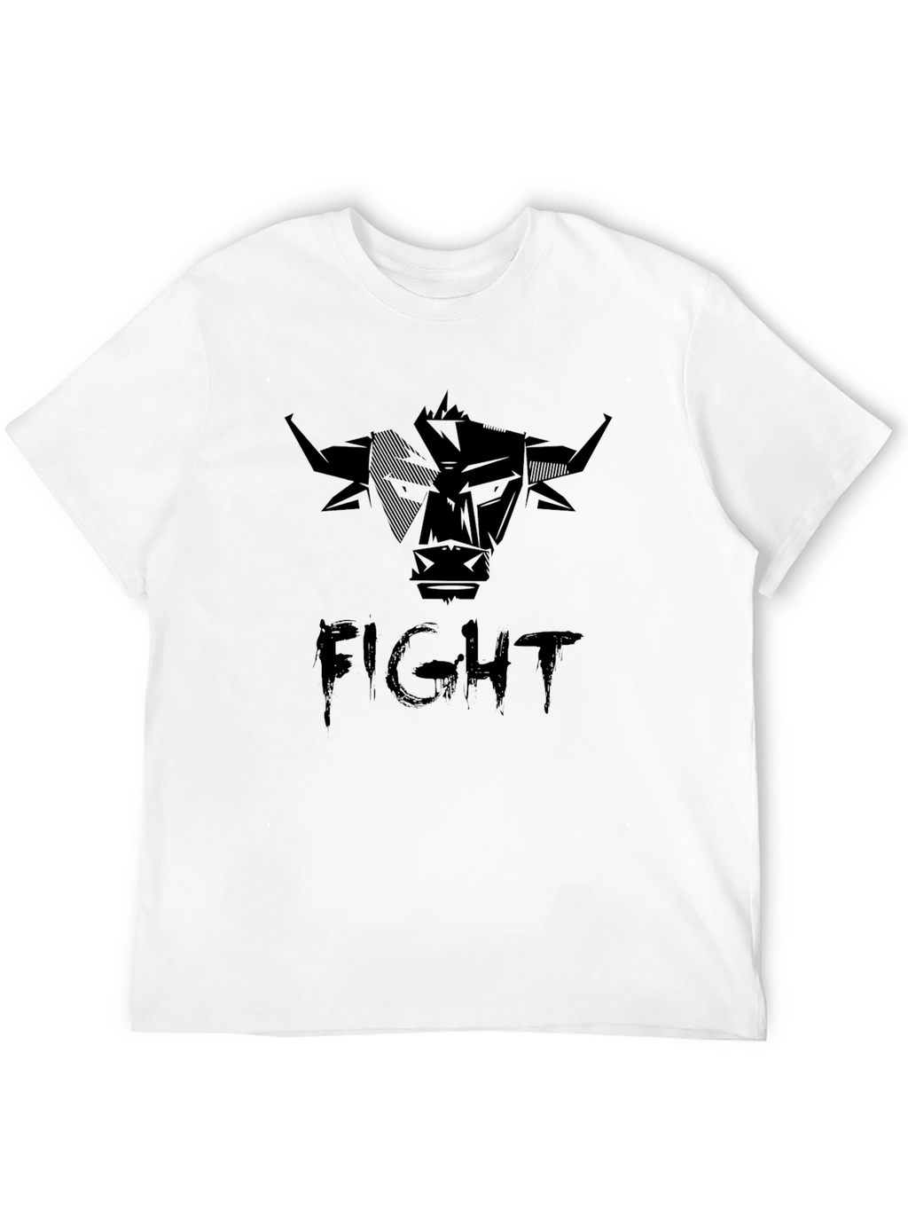 Mens Black Fight Bull Graphic Tee